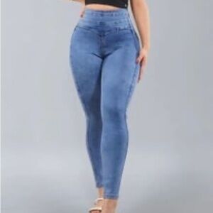 Curvy Faja Light Blue Skinny Sexy Jeans
 Fits Small